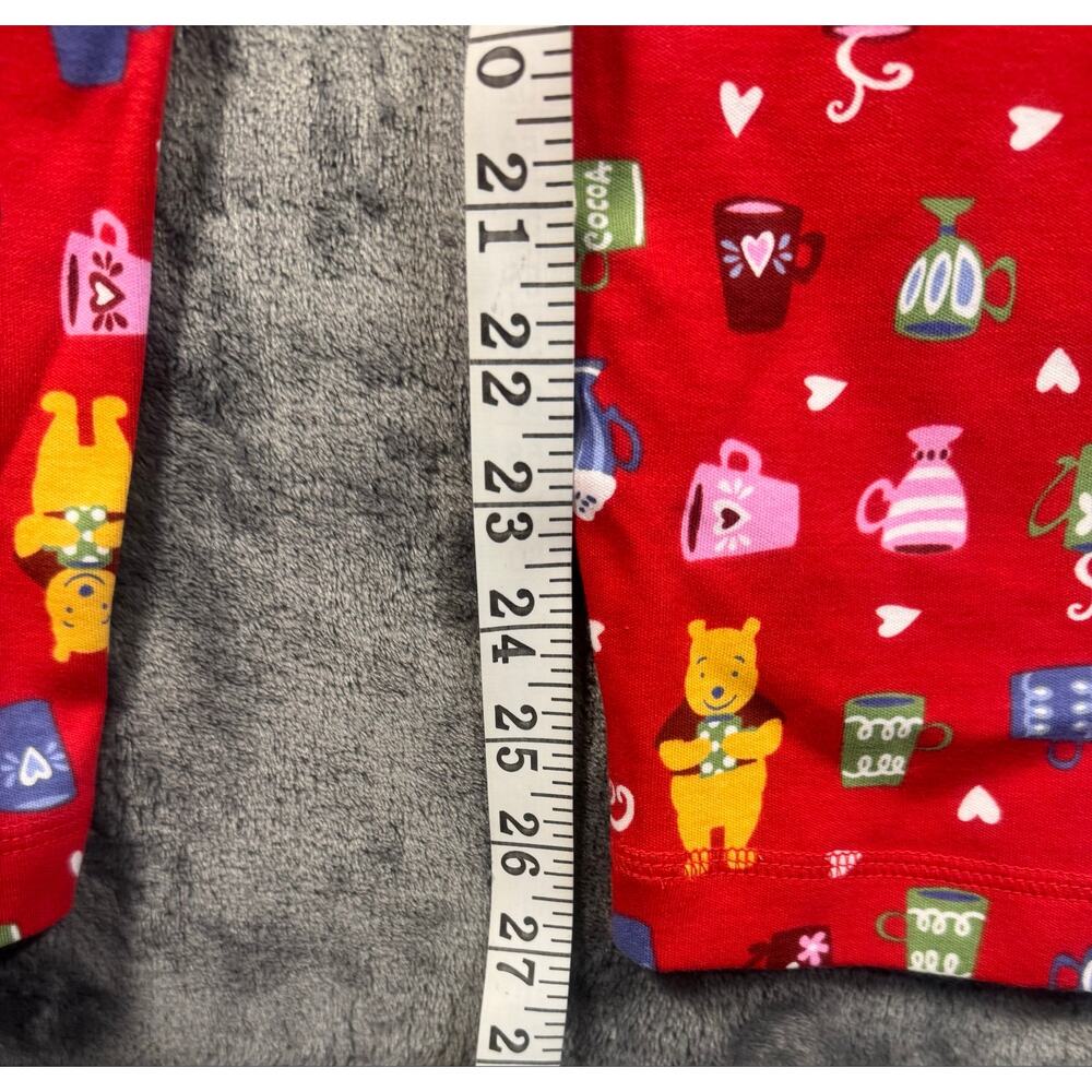 NOS NWT VTG 90s Disney Store Winnie The Pooh “Pooh Cocoa” Pajama Set Medium Red - Picture 13 of 15